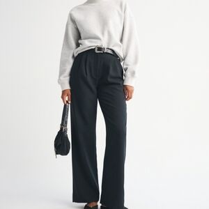 Abercrombie & Fitch Elegant Black Wide Leg Trousers